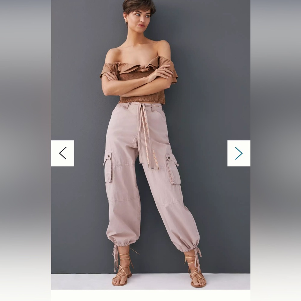 Anthropologie Dusty Rose Pink Cargo Harem Pants $138